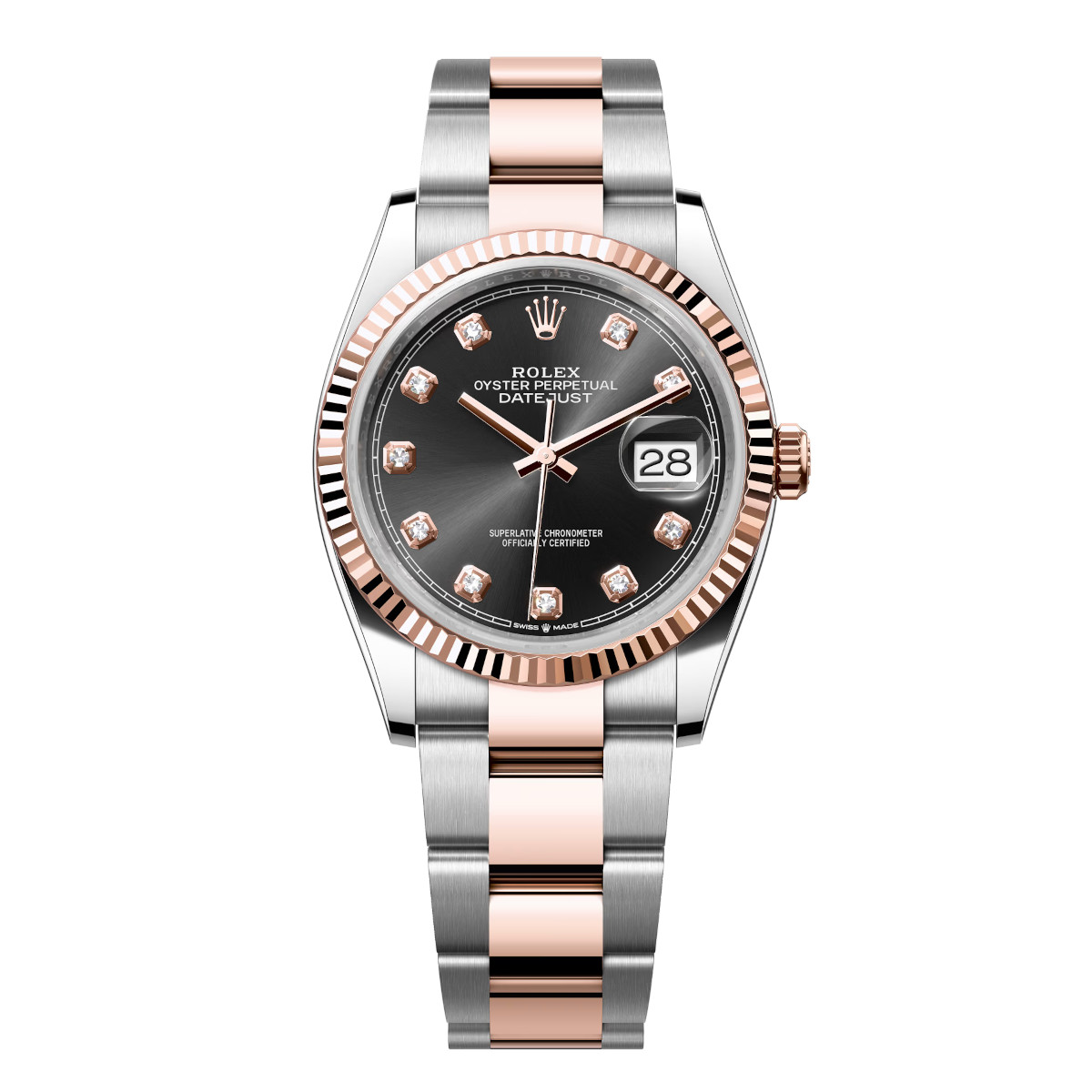 Rolex-126231-0020-blackdiamond-fluted-oyster.jpg Rolex Datejust 126231-0020 Black Dial 36mm Oyster Bracelet - Image 1