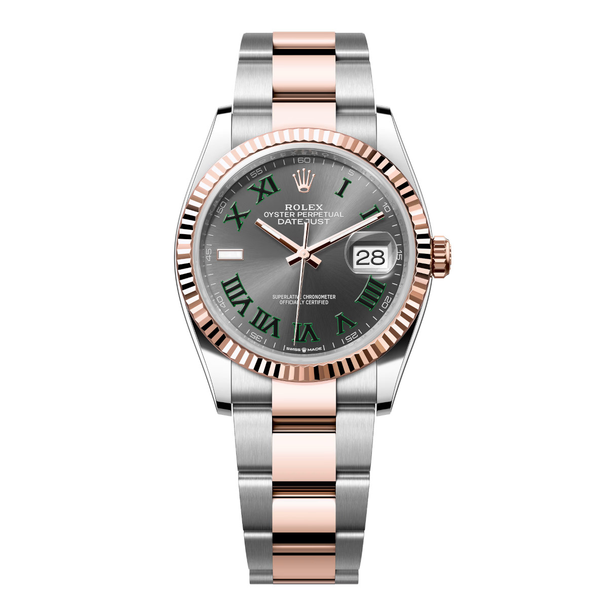 Rolex-126231-0030-slateroman-fluted-oyster.jpg Rolex Datejust 126231-0030 Slate Dial 36mm Oyster Bracelet Watch - Image 1