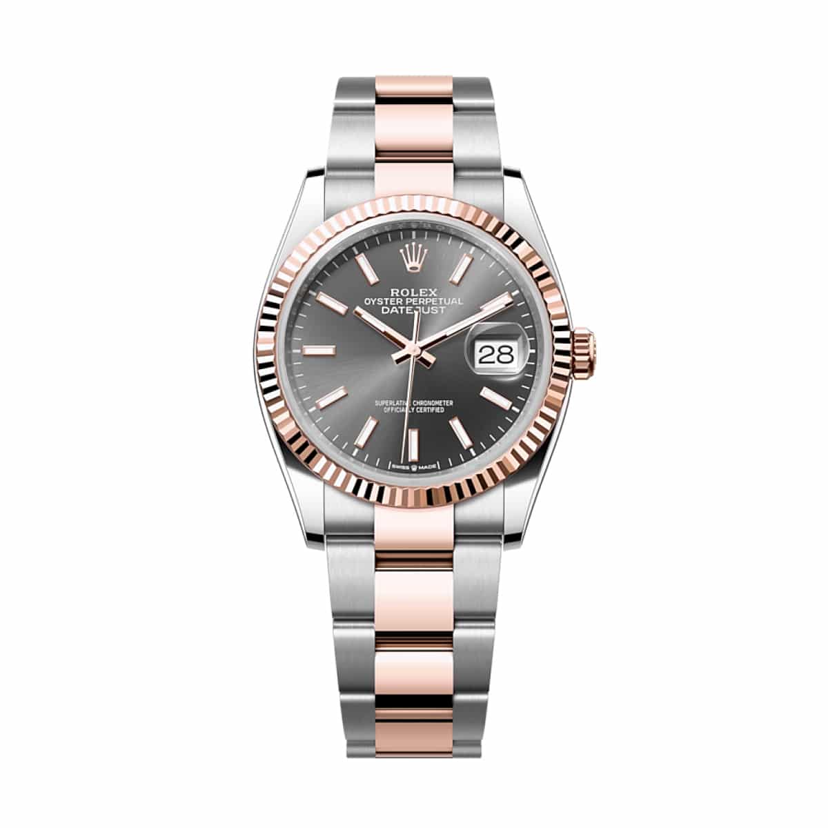 Rolex-126231-grey-oyster-1-1.jpg Rolex Datejust 126231-0014 Slate/Gray Dial Oystersteel and 18K Rose gold Oyster Bracelet - Image 1