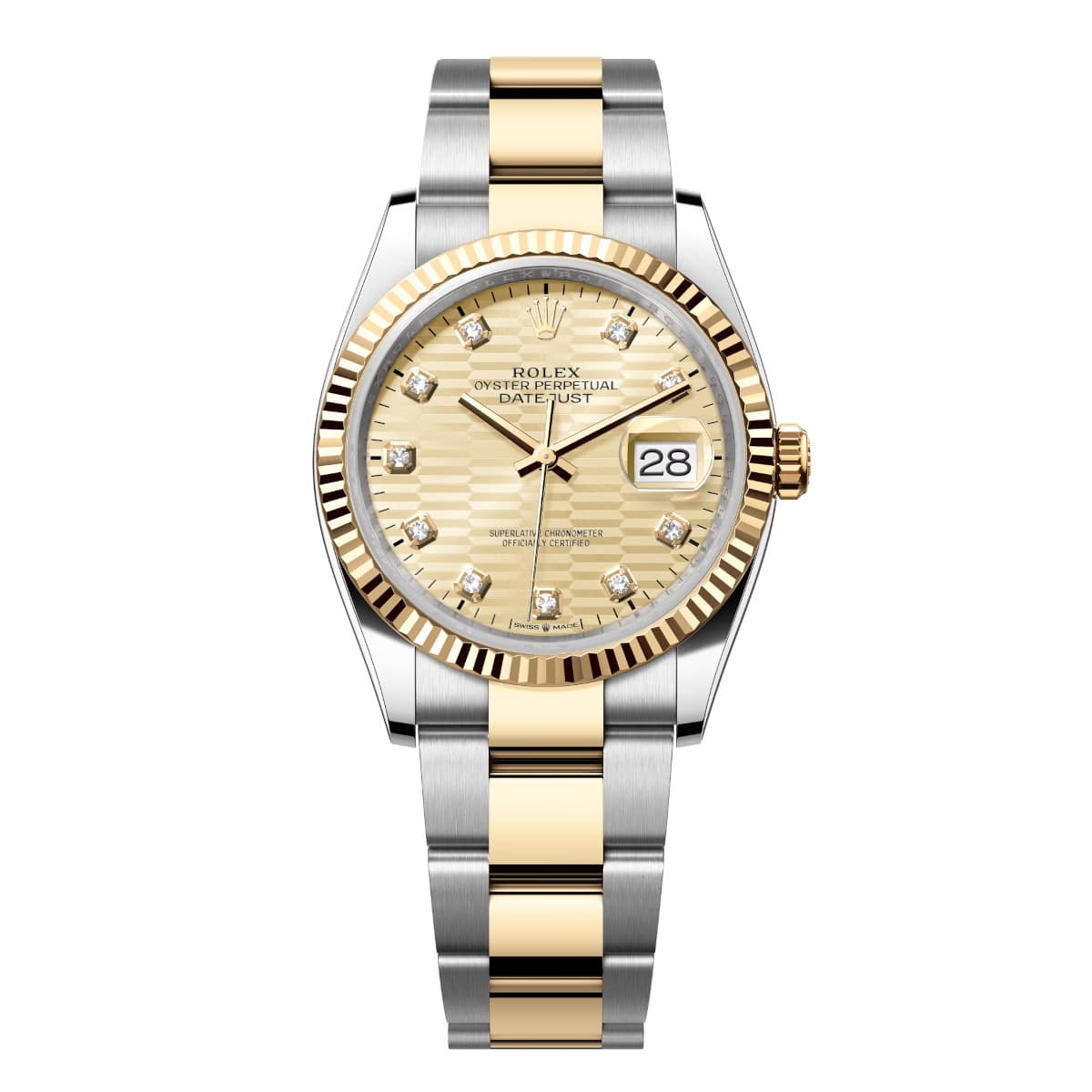 Rolex-126233-0046-goldenfluted-fluted-oyster.jpg Rolex Datejust 126233-0046 Golden Fluted Motif 36mm Dial Oyster Bracelet - Image 1