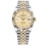 Rolex Datejust 126233-0039 Champagne Fluted Motif Index Dial Jubilee Bracelet