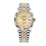 Rolex Datejust 126233-0043 Champagne Palm Motif Diamond Dial and Jubilee Bracelet Watch