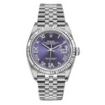 Rolex 126234-0021 Datejust Aubergine Purple Diamond Roman Dial Stainless Steel Jubilee 36mm