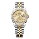 Rolex Datejust 126283RBR-0023 Golden Palm Motif 36mm Dial Jubilee Bracelet Watch