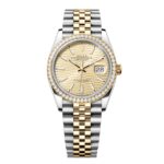 Rolex Datejust 126283RBR-0025 Golden Fluted Motif 36mm Dial Jubilee Bracelet