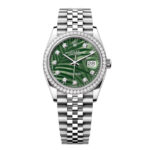 Rolex Datejust 126284RBR-0047 Olive Green Palm Dial 36mm Jubilee Bracelet