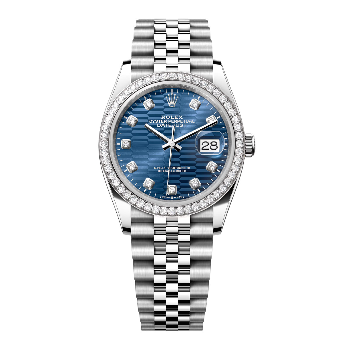 Rolex-126284rbr-0049-bluefluted-diamondset-jubilee.jpg Rolex Datejust 126284RBR-0049 Bright Blue Dial 36mm Jubilee Bracelet - Image 1