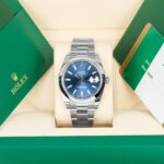 Rolex Datejust 126300 41mm Smooth Bezel Blue Index Dial Oyster Bracelet Watch - Image 2