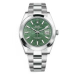 Rolex Datejust 126300 Mint Green Fluted Motif Dial Stainless Steel Oyster Bracelet Watch