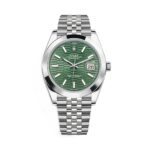 Rolex Datejust 126300-0022 Mint Green Fluted Dial Stainless Steel Jubilee Bracelet Watch