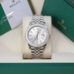 Rolex 126300 Silver Stick 41mm Dial Aftermarket Diamond Bezel - Image 3