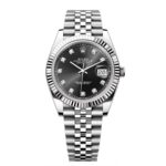 Rolex Datejust 126334-0012 Black Diamond Jubilee 41mm Stainless Steel Mens Watch
