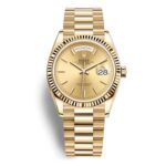 Rolex Day-Date 128238-0045 Champagne Dial Yellow Gold President Bracelet Watch
