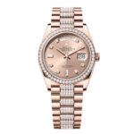 Rolex Day-Date 36mm 128345RBR-0020 Rosé Dial President Bracelet