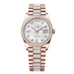 Rolex Day-Date 36mm 128345RBR-0030 White Mother-of-Pearl Dial President Bracelet