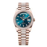 Rolex Day-Date 36mm 128345RBR-0084 Blue-Green Dial President Bracelet