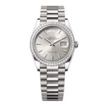 Rolex Day-Date 36mm 128349RBR-0001 Silver Dial President Bracelet