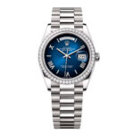 Rolex Day-Date 36mm 128349RBR-0047 Blue Ombré Dial President Bracelet