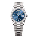 Rolex Day-Date 36mm 128349RBR-0051 Bright Blue Dial President Bracelet