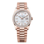 Rolex Day-Date 36mm 128395TBR-0006 White Mother-of-Pearl Dial President Bracelet