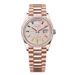 Rolex Day-Date 36mm 128395TBR-0008 Diamond Paved Dial President Bracelet