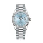 Rolex Day-Date 128396TBR Ice Blue Dial Platinum President Bracelet Watch