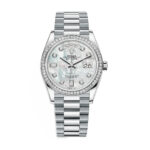 Rolex Day-Date 128396TBR Mother of Pearl Diamond Dial Platinum President Bracelet