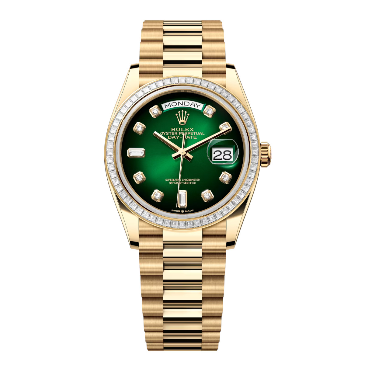 Rolex-128398tbr-0008-greenombrediamond-diamondset-president.jpg Rolex Day-Date 36mm 128398TBR-0008 Green Ombré Dial President Bracelet - Image 1