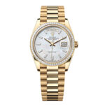 Rolex Day-Date 36mm 128398TBR-0030 White Mother-of-Pearl Dial President Bracelet