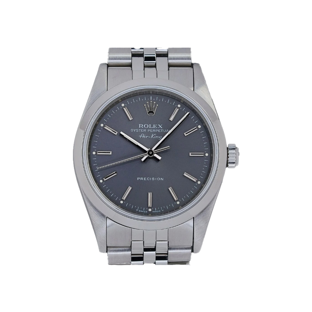 Rolex-14000-gray-jubilee-1-1.jpg Rolex Air-King 14000 Gray Dial Jubilee Stainless Steel 34mm Watch - Image 1