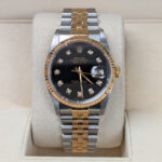 Rolex Datejust 16233 Steel And Yellow Gold  Aftermarket Black Diamond Dial 36mm Jubilee Bracelet - Image 2