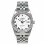 Rolex 16234 Datejust  White Roman Dial Stainless Steel Jubilee Bracelet