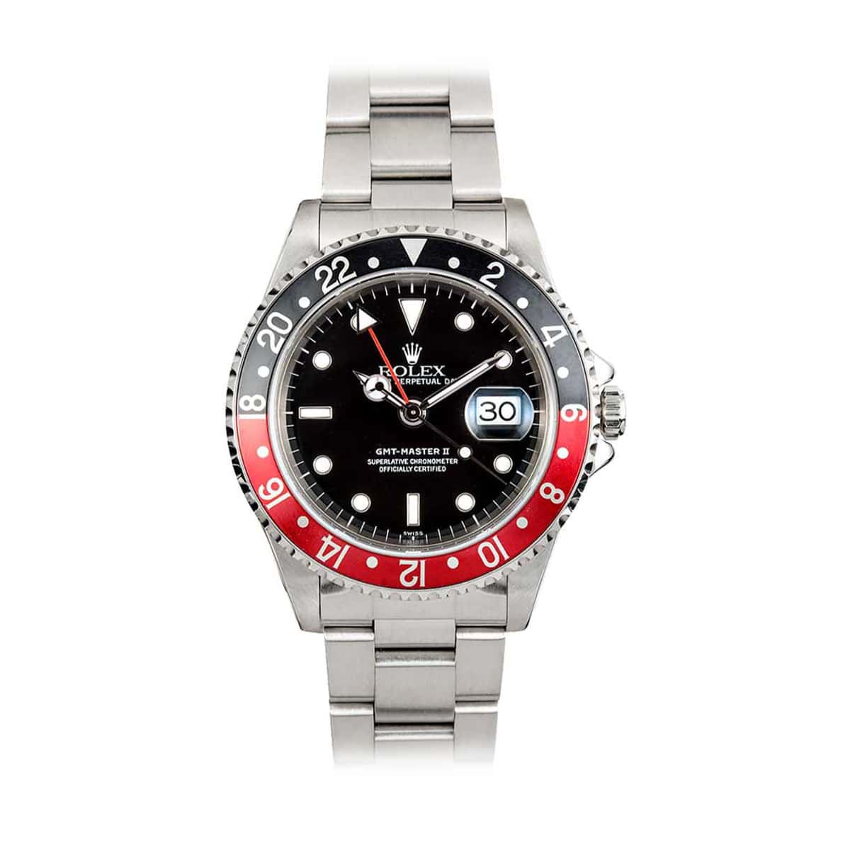 Rolex-16710-black-red-oyster.jpg Rolex GMT Master Coke 16710 Black and Red 40mm Steel Oyster Watch - Image 1