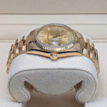 Rolex Day-Date 36mm 18238 Champagne Diamond Dial Fluted Bezel 18 Yellow Gold President Bracelet Watch - Image 3