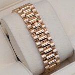 Rolex Day-Date 36mm 18238 Champagne Diamond Dial Fluted Bezel 18 Yellow Gold President Bracelet Watch - Image 5