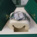 Rolex Day-Date II 218239 41mm Silver Diamond Fluted Bezel White Gold Watch - Image 4