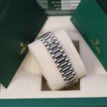 Rolex Day-Date II 218239 41mm Silver Diamond Fluted Bezel White Gold Watch - Image 5