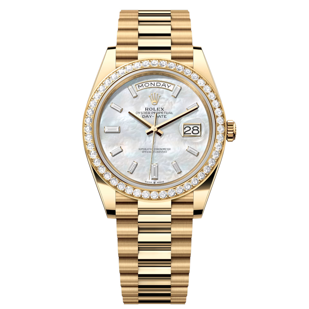 Rolex-228348rbr-0046-whitemop-diamondset-president.jpg Rolex Day-Date 40mm 228348RBR-0046 White Mother-of-Pearl Dial President Watch - Image 1