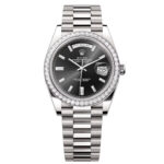 Rolex Day-Date 40mm 228349RBR-0003 Bright Black Dial President Bracelet
