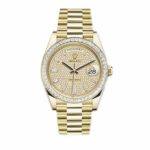 Rolex Day-Date 228398TBR Diamond-paved Dial and Bezel President Bracelet Watch