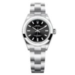 Rolex 276200-0002 Oyster Perpetual 28mm Black Dial Oyster Stainless Steel Bracelet