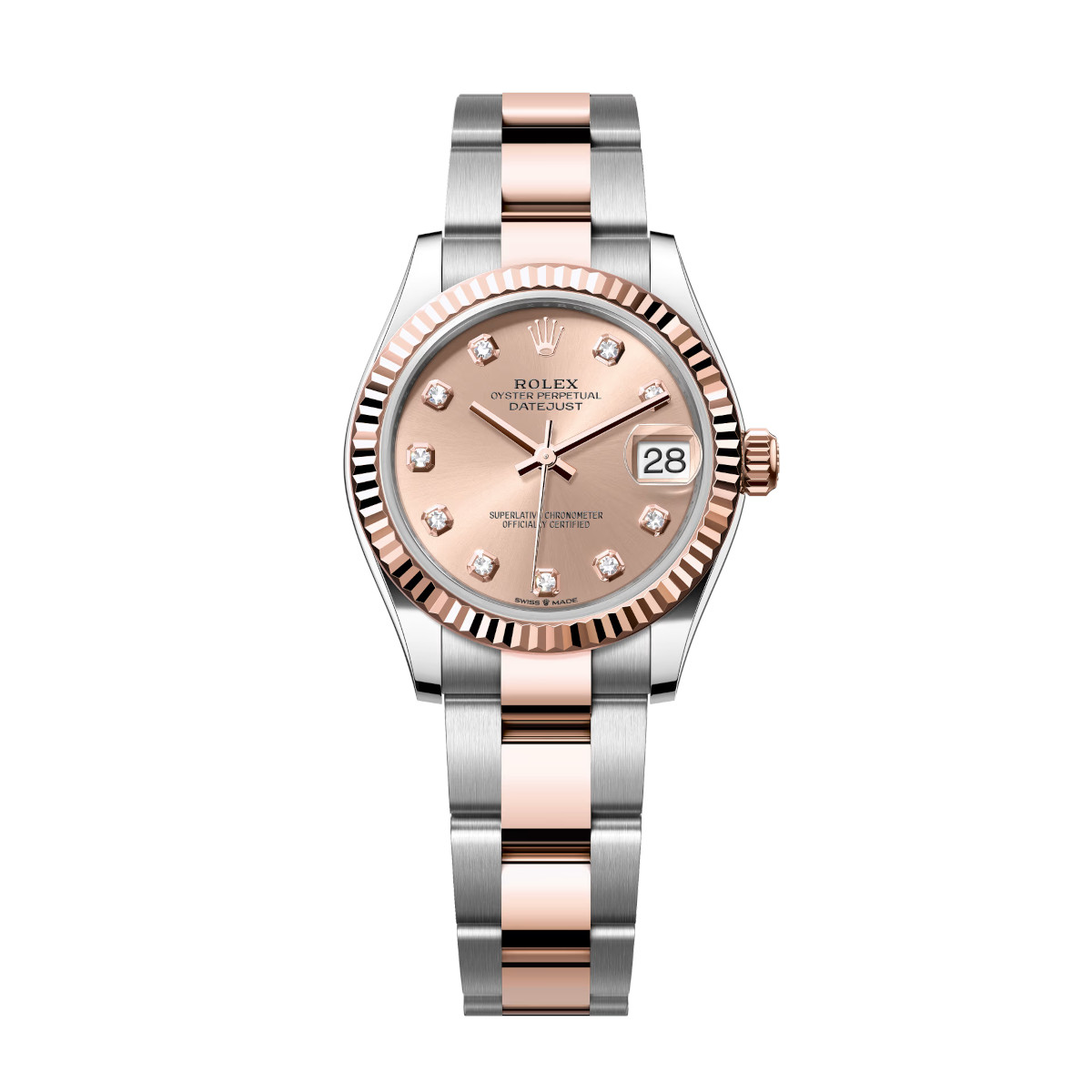 Rolex-278271-0023-rosediamond-fluted-oyster.jpg Rolex Datejust 278271-0023 Rosé 31mm Dial Oyster Bracelet Watch - Image 1