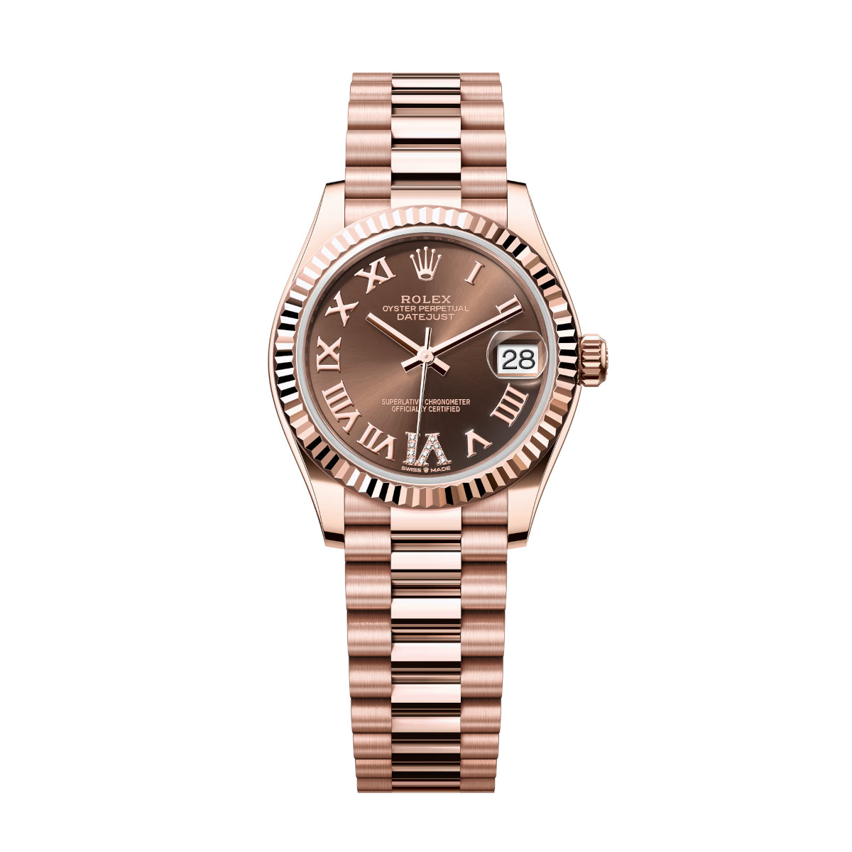 Rolex-278275-0025-chocolateromandiamond-fluted-president.jpg Rolex Datejust 278275-0025 Chocolate 31mm Dial - Image 1