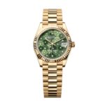 Rolex Datejust 278278-0046 Olive Green Floral Motif 31mm President Bracelet Watch
