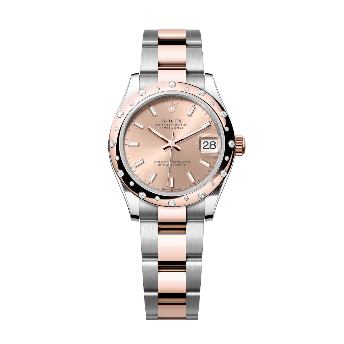 Rolex-278341rbr-0009-rose-domeddiamond-oyster.jpg Rolex Datejust 278341RBR-0009 Rosé Dial 31mm Oyster Bracelet - Image 1