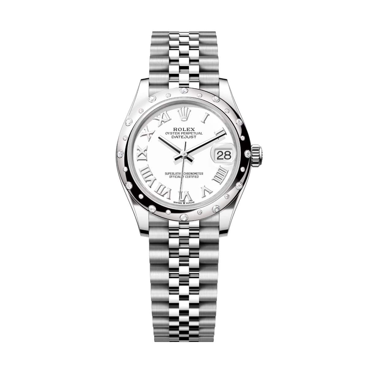 Rolex-278344rbr-0012-whiteroman-domeddiamond-jubilee.jpg Rolex Datejust 278344RBR-0012 White Dial 31mm Domed Diamond Jubilee Watch - Image 1