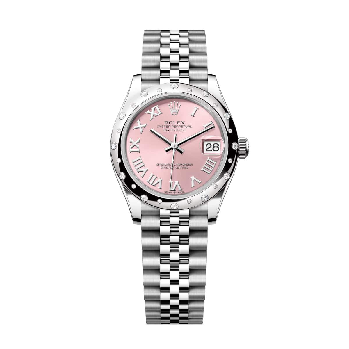 Rolex-278344rbr-0022-pinkroman-domeddiamond-jubilee.jpg Rolex Datejust 278344RBR-0022 Pink Dial 31mm Domed Diamond Jubilee Watch - Image 1