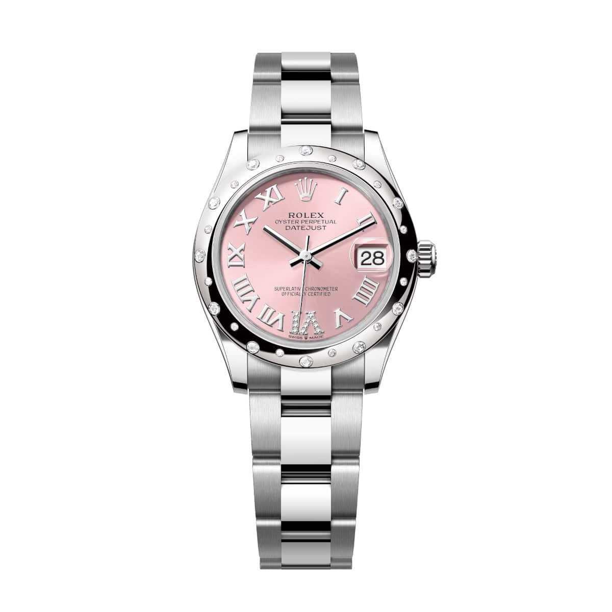 Rolex-278344rbr-0025-pinkrdiamond-domeddiamond-oyster.jpg Rolex Datejust 278344RBR-0025 Pink Dial 31mm Domed Diamond Oyster Watch - Image 1