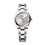 Rolex Datejust 278344RBR-0031 Silver Dial 31mm Domed Diamond Oyster Watch
