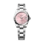 Rolex Datejust 278344RBR-0015 Pink Dial 31mm Domed Diamond Oyster Watch